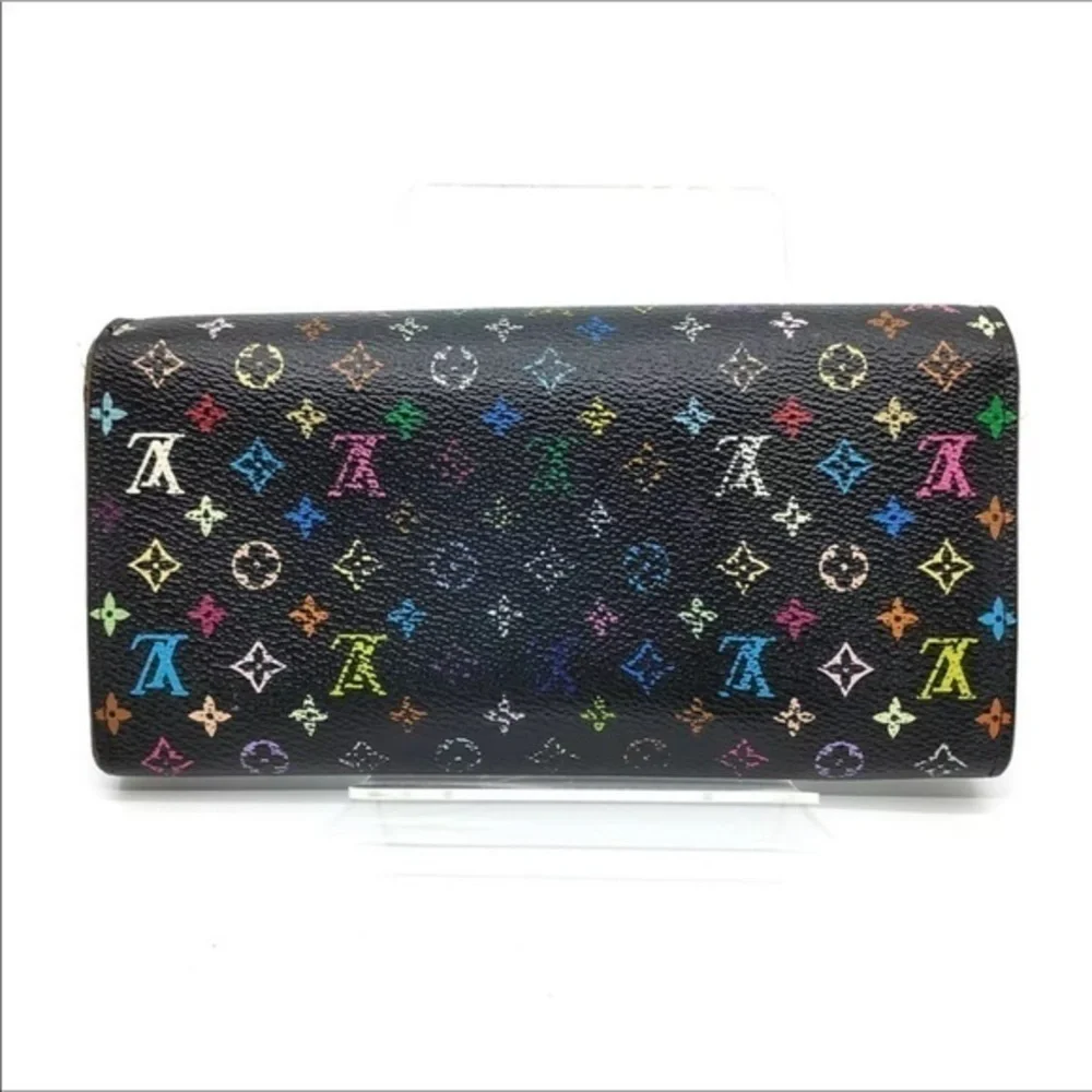 Louis Vuitton Black Monogram Multicolore Canvas Sarah Wallet